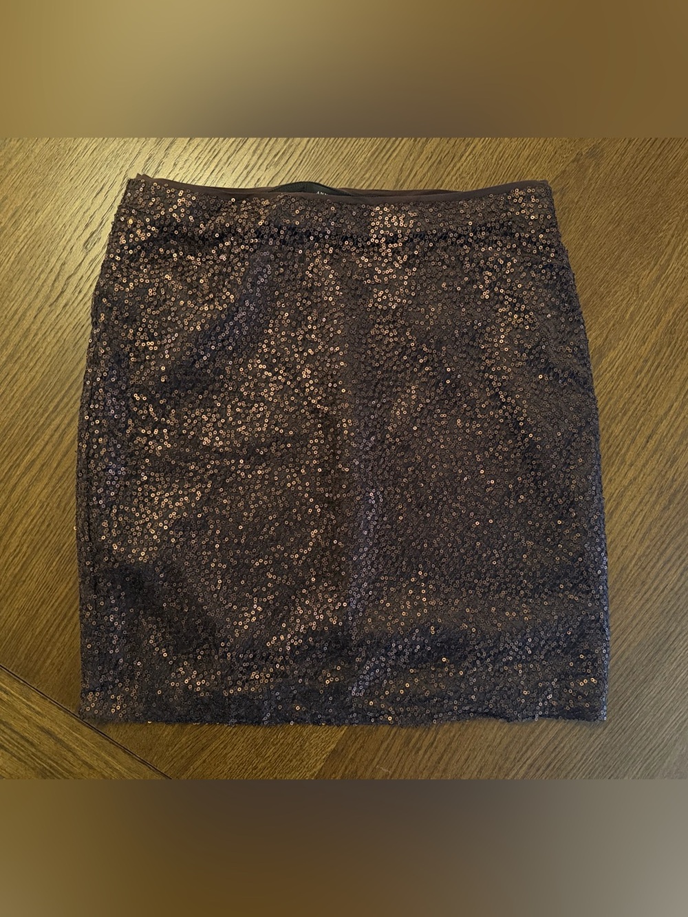 Ann Taylor Brown Sequin Mini Skirt